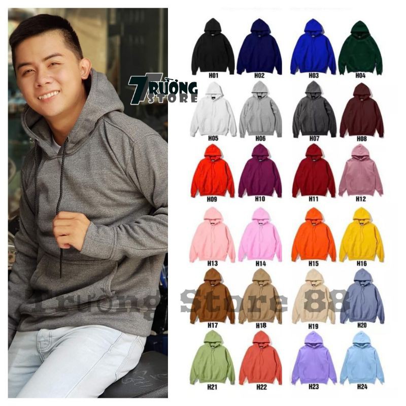 Áo Hoodie Unisex nỉ bông ❤ FREESHIP ❤ Áo khoác nỉ chui đầu 2 lớp dày dặn chất lượng ( M13-24) | BigBuy360 - bigbuy360.vn