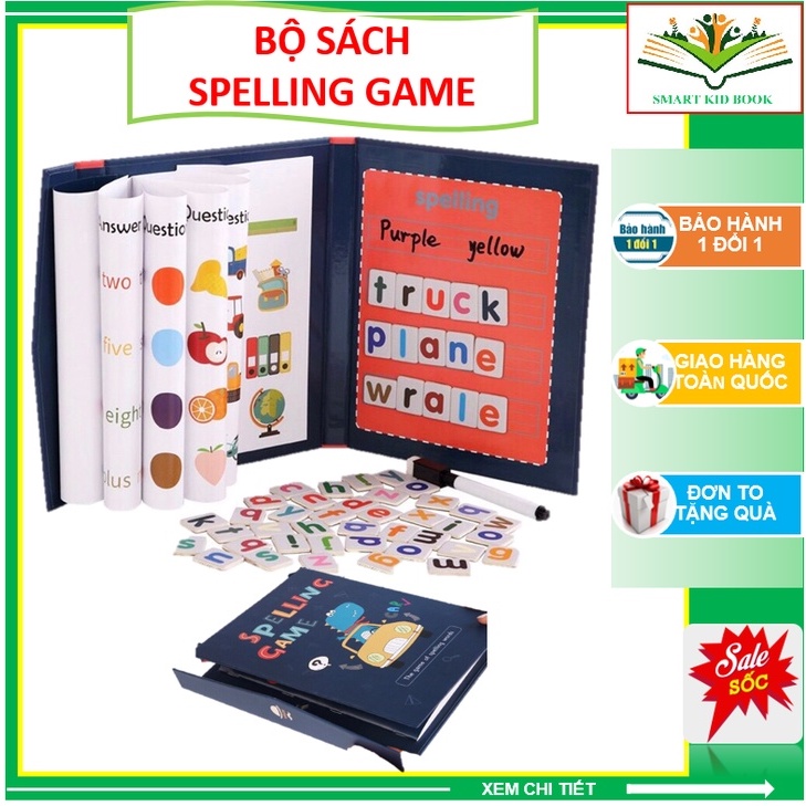 SPELLING GAME - Bộ Sách Ghép Chữ Và Số Cho Bé
