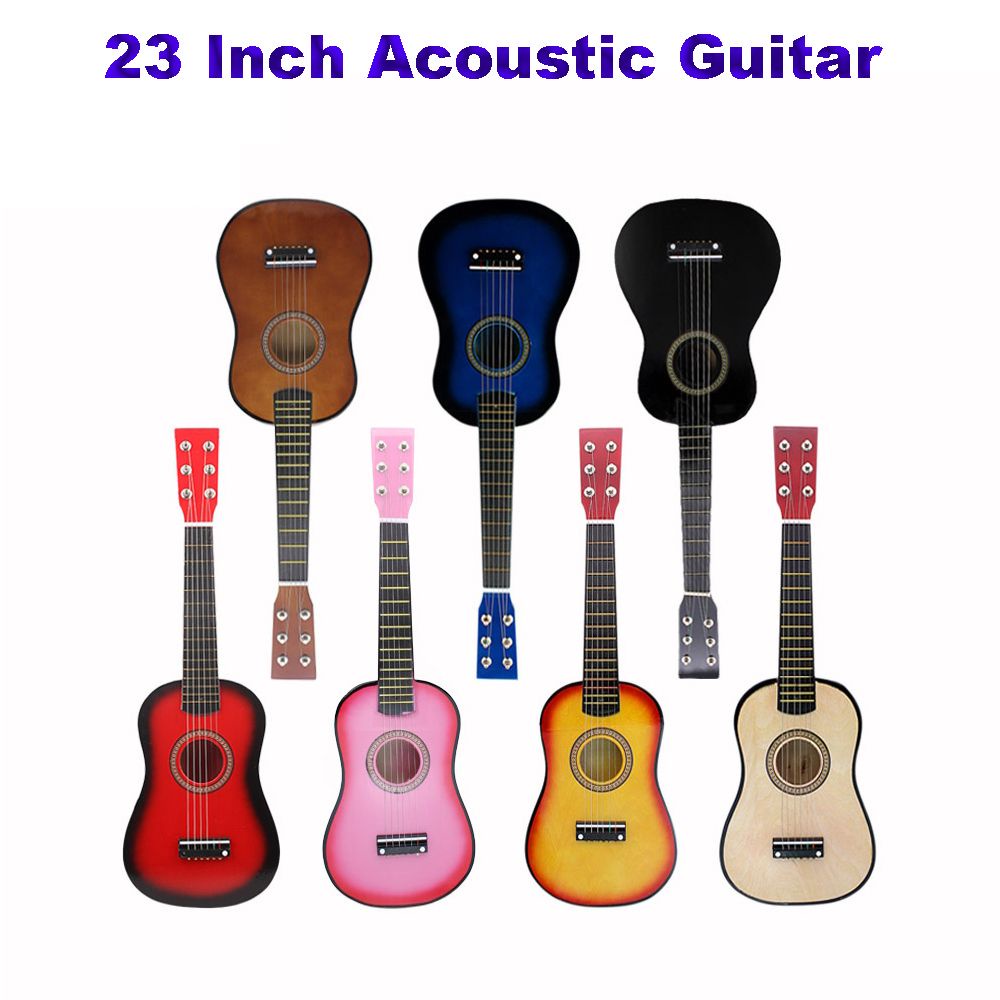 Đàn ghi ta 6 dây 23 inch bằng gỗ nhiều màu tùy chọn dành cho trẻ em / người mới bắt đầu