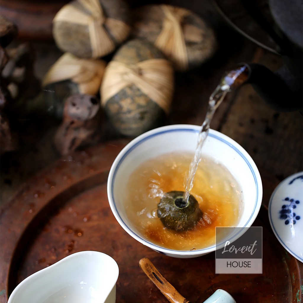 Trà Tiểu Thanh Cam Phổ Nhĩ Cung Đình 8 năm - 1viên 5g - Thanh mát hậu vị sâu, tốt cho sức khỏe