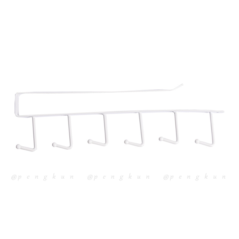 6 Móc treo đồ liền nhau gắn tủ chạn không cần khoan lỗ đa năng