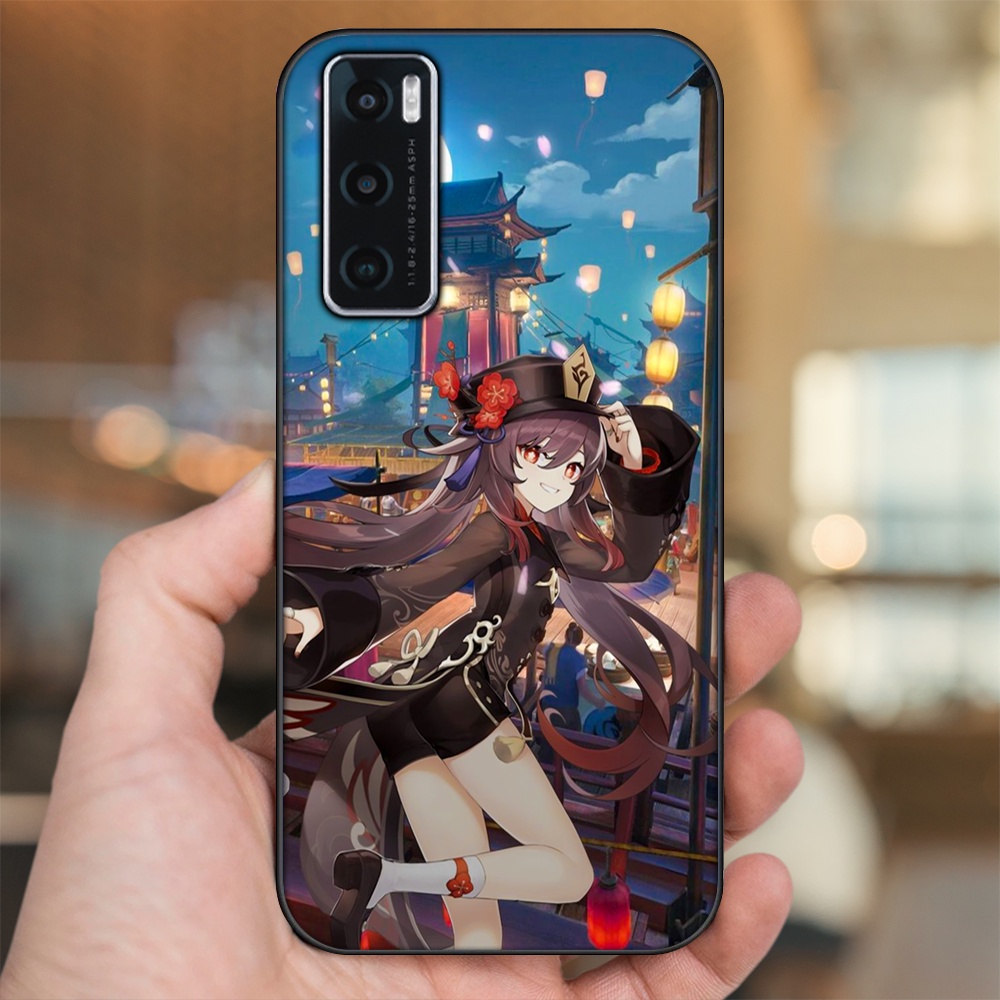 Ốp lưng Vivo V20 SE viền đen in hình Hutao Genshin Impact
