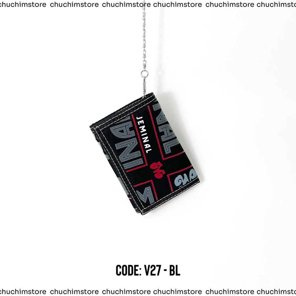 Ví vải gập in logo JEMINAL phong cách hiphop (V27)