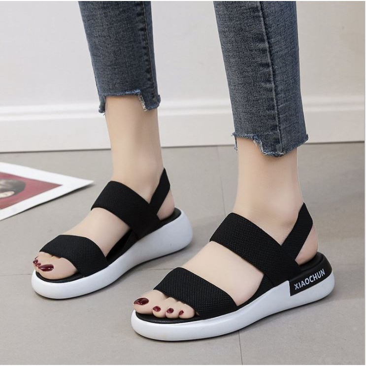 Sandal nữ quai ngang WOMENSTORY đế siêu nhẹ 3cm - Dép nữ mùa hè dáng thể thao chắc chắn cực kì êm chân