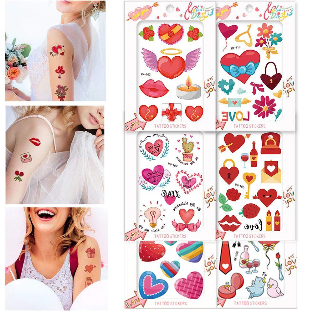 Hình Xăm Dán Tạm Thời Chống Nước Lâu Trôi Hình Trái Tim Đỏ Cho Trẻ Em Và Người Lớn