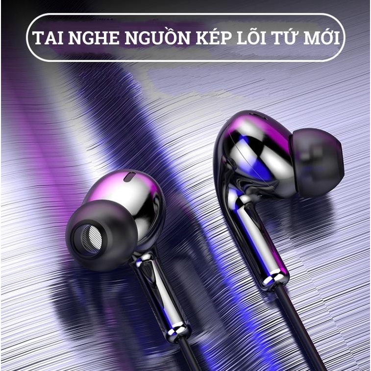 Tai nghe nhét tai có dây có mic lõi tứ Q6 HiFi | Tai nghe nguồn kép lõi tứ, âm thanh nổi, âm thanh vòm chân thực