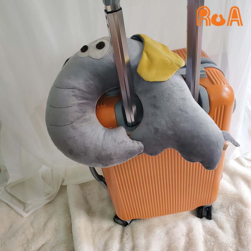 Gối kê cổ hình thú chú voi lông nhung mềm mại siêu cute ELE-M01 Ru A