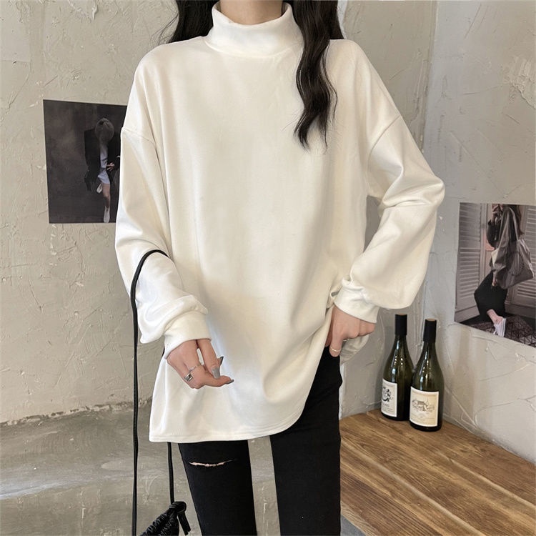 Áo Cổ Lọ Chất Liệu Nhung Plus Size Cho Nữ