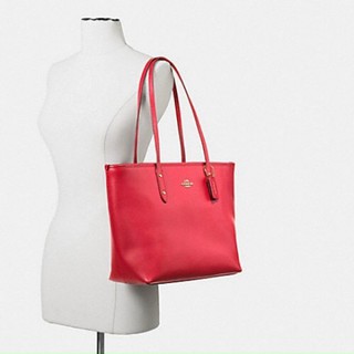 Túi Coach tote rộng da thật màu trơn