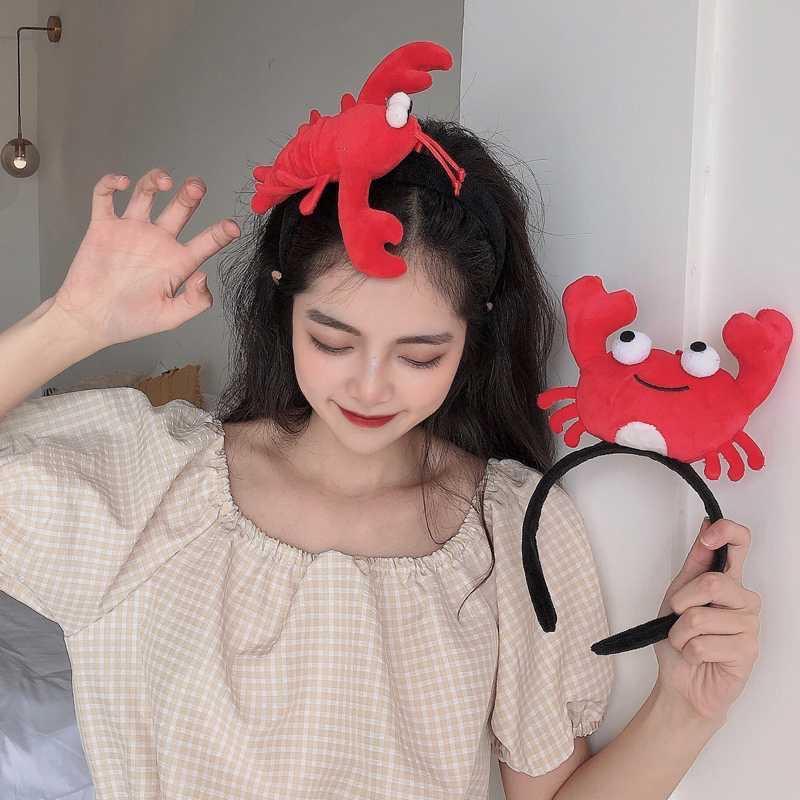 Băng Đô Cài Tóc Hình Con Cua Hoạt Hình Nhồi Bông Không Trượt Sáng Tạo Dễ Thương Cho Nữ