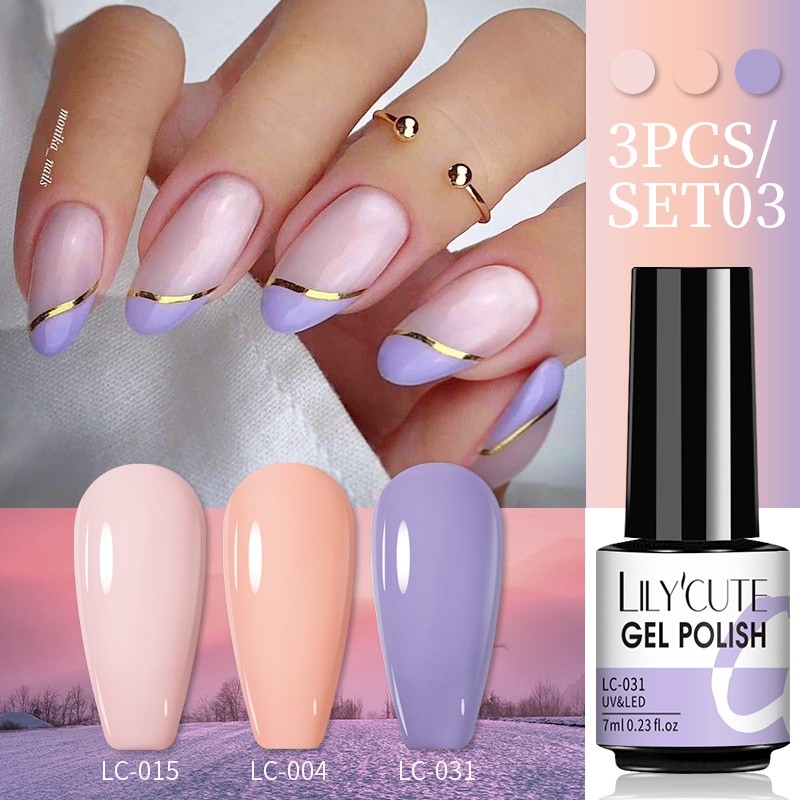 3 Lọ gel sơn móng tay UR SUGAR màu sắc thời trang 7ml tùy chọn