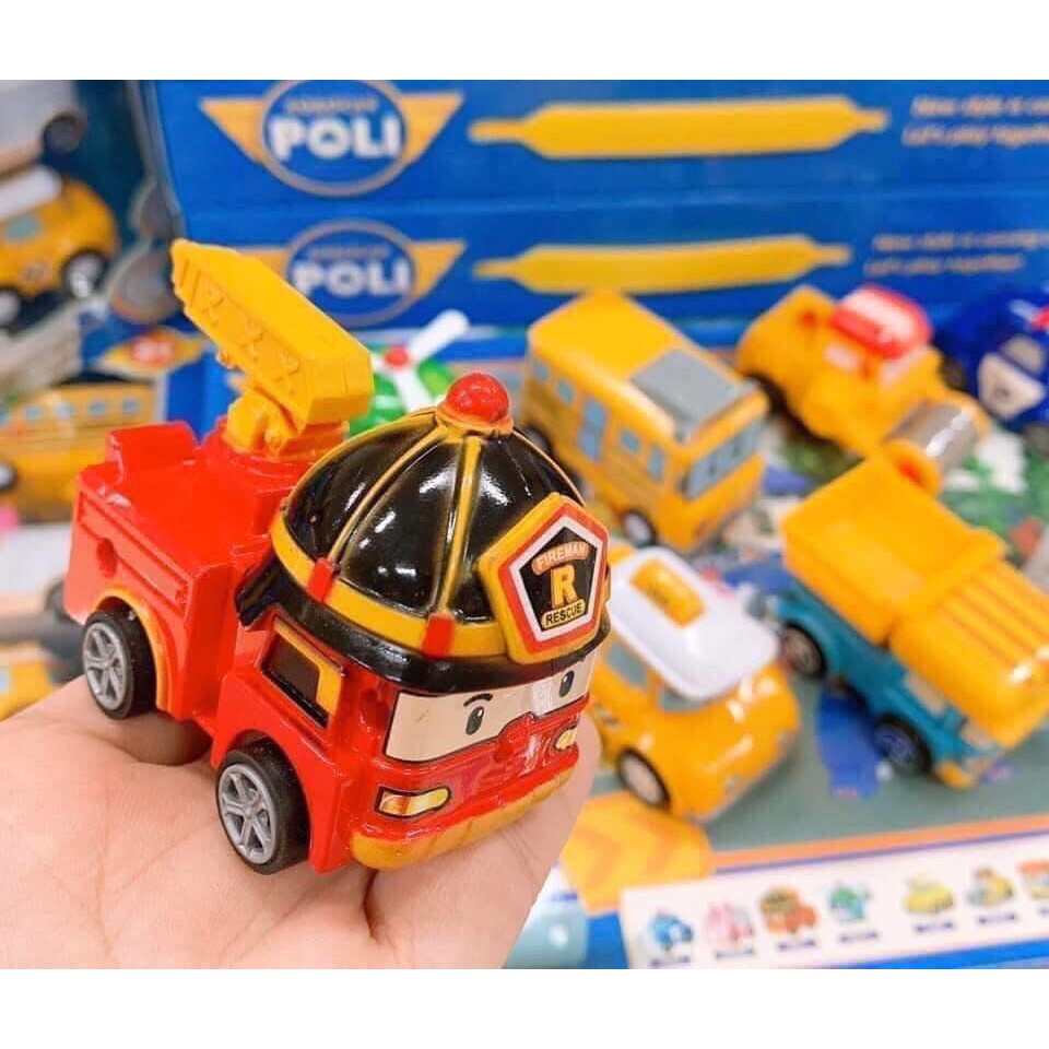 HỘP ĐỒ CHƠI 12 XE Ô TÔ ROBOCAR POLI BIỆT ĐỘI BAY SIÊU ĐẲNG CHO BÉ YÊU
