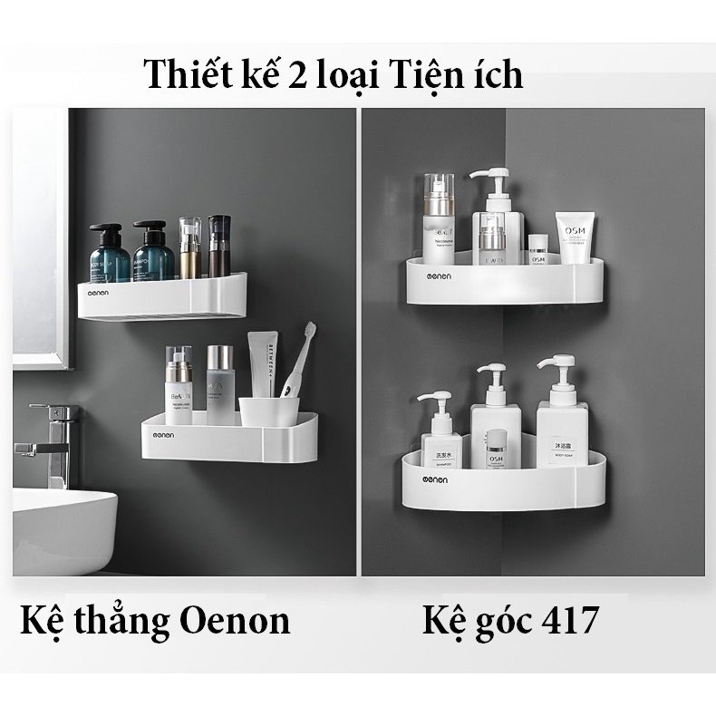 [CAO CẤP] Kệ Tam Giác Dán Tường Oenon Nhà Tắm Chất Liệu Nhựa ABS, Giá Để Đồ Phòng Tắm