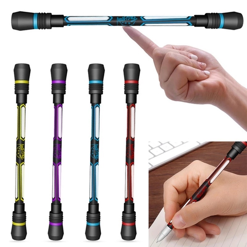 Bút Bi Xoay Ngón Tay Có Đèn Led Phát Sáng Độc Đáo Tiện Dụng Cho Học Sinh