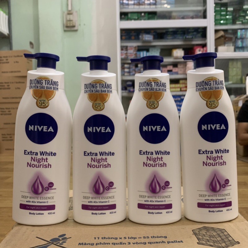 Sữa Dưỡng Thể Trắng Da Nivea Extra White Ban Đêm 400ml