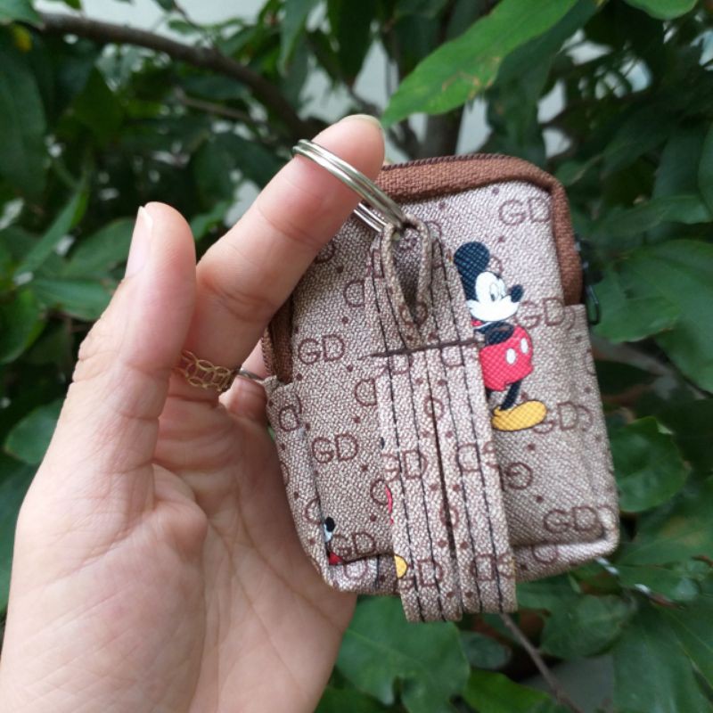 Móc khóa ba lô chuột Mickey 3 ngăn