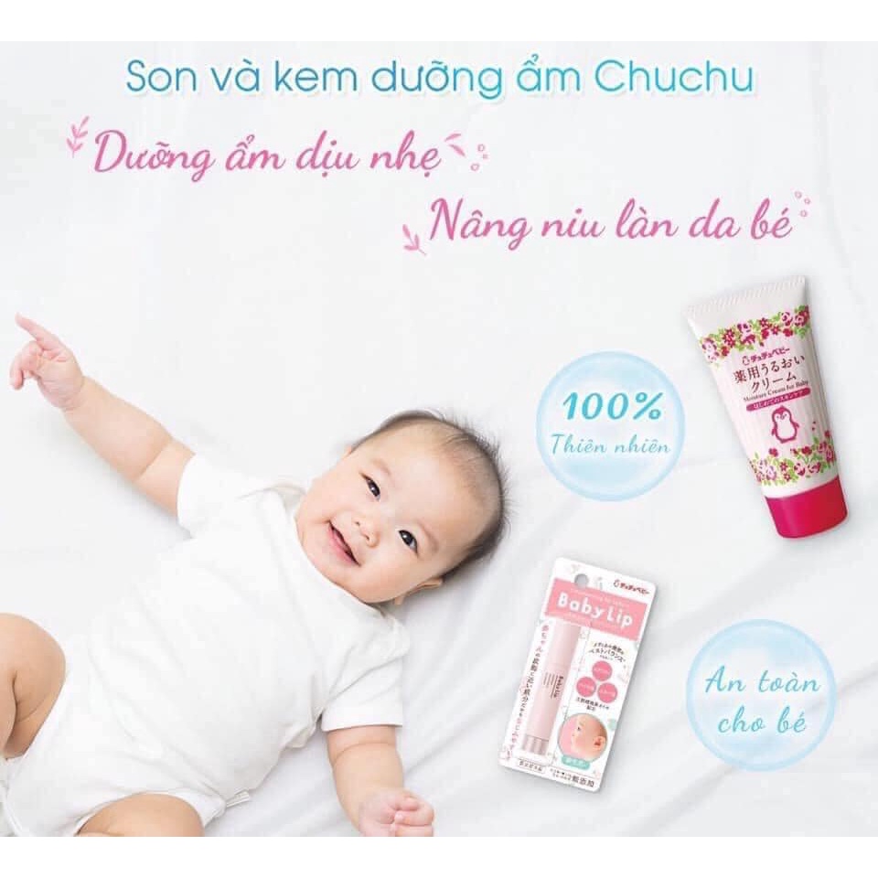 Son dưỡng mềm môi - Kem dưỡng ẩm trẻ em Chuchubaby (dùng cho bé và cả người lớn)