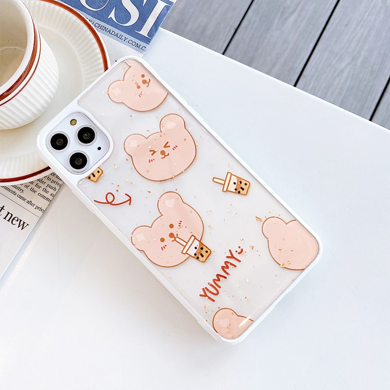 Ốp lưng iphone Bear Yummy viền màu 5/5s/6/6plus/6s/6splus/7/7plus/8/8plus/x/xr/xs/11/12/pro/max/plus/promax | BigBuy360 - bigbuy360.vn