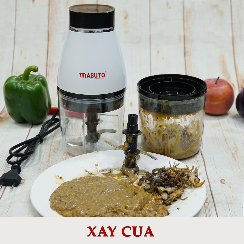 [MUA 1 TẶNG 1] Máy xay sinh tố gia đình đa năng Masuto xay thịt tôm cua cá ăn dặm siêu nhuyễn mịn chỉ 10s