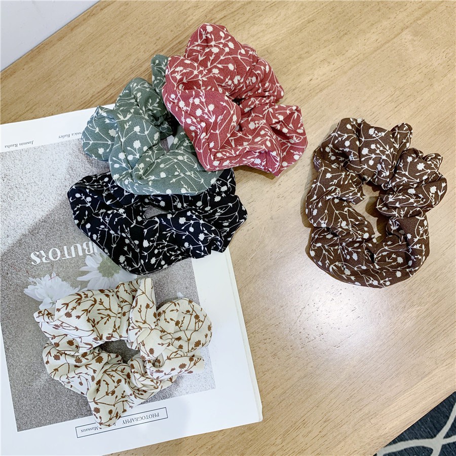 Dây buộc tóc chiffon họa tiết hoa cúc phong cách Hàn Quốc xinh xắn dễ thương cho nữ