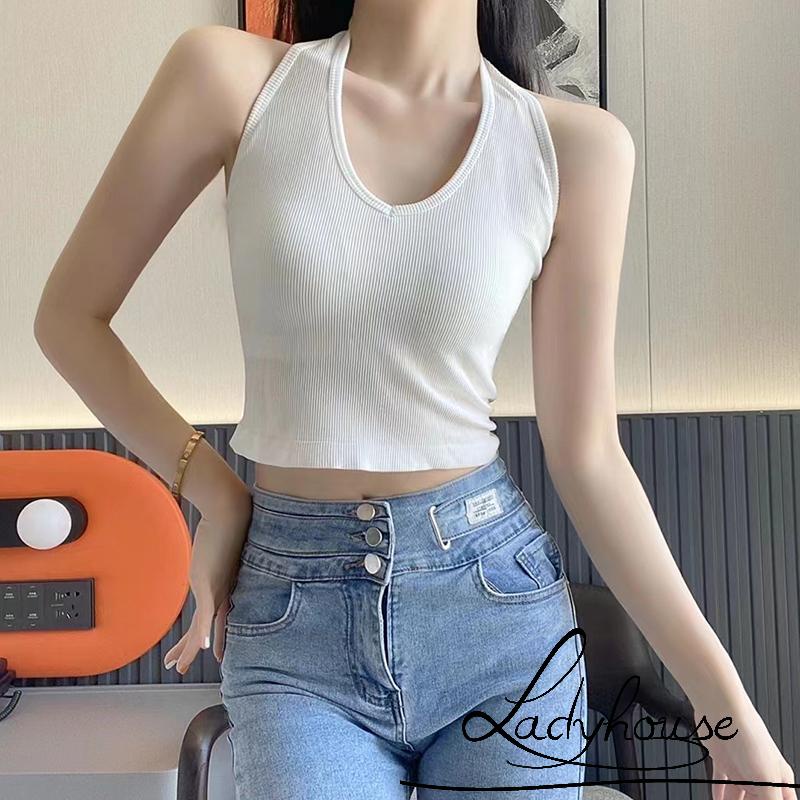 Áo Hai Dây Hở Lưng Màu Trơn Dáng Ôm Gợi Cảm Cho Nữ