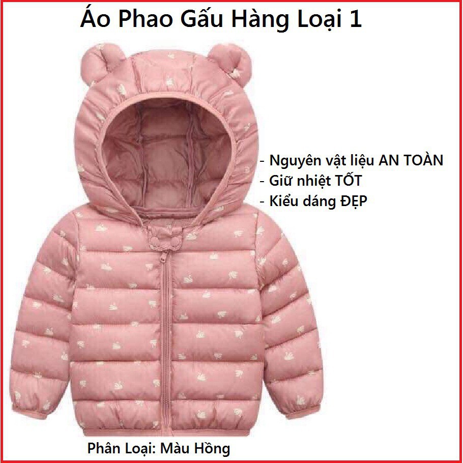 Áo Phao Gấu Cản Gió Giữ Nhiệt Cho Bé Siêu Ấm[Loại 1]