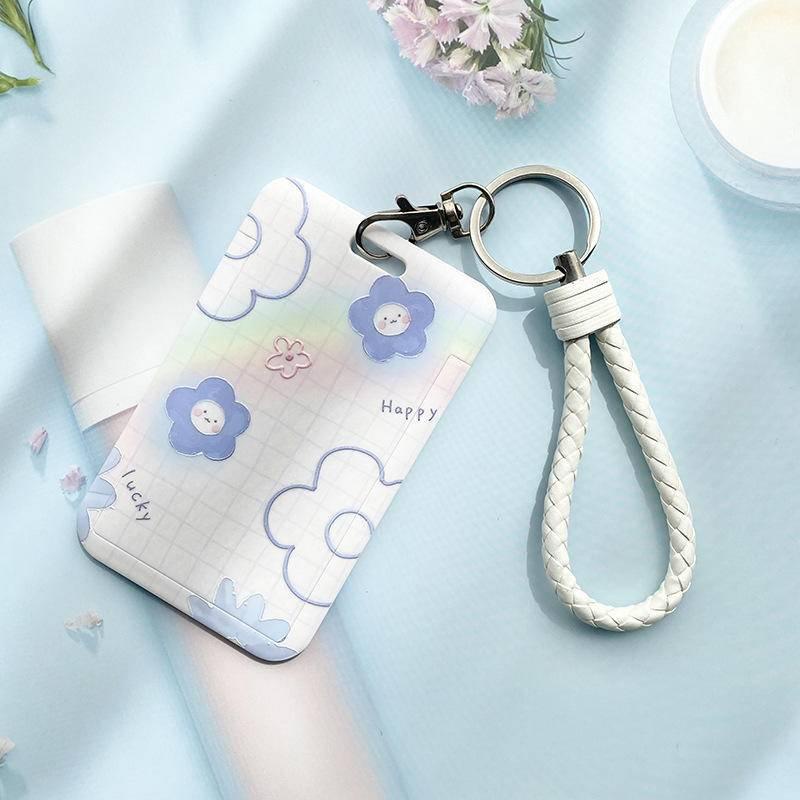 Vỏ Bọc Thẻ Ngân Hàng / Xe Bus Họa Tiết Hoa Kèm Dây Đeo Ngắn / Dài Tiện Dụng Ốp