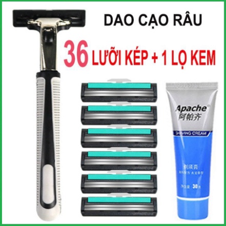 [Sale Max] Bộ dao cạo râu 36 lưỡi cao cấp kèm tuýt kem - Tiện lợi, giá rẽ.