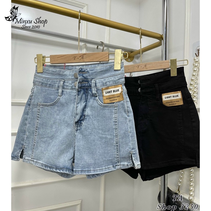 Quần sooc bò jean nữ cạp cao, quần shorts jeans Quảng Châu phong cách Hàn Quốc sành điệu mã Q3250