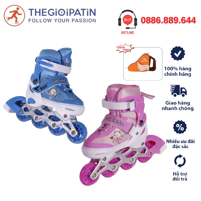 Giày trượt patin trẻ em Papasion A2, giày patin chính hãng Giảm giá sốc