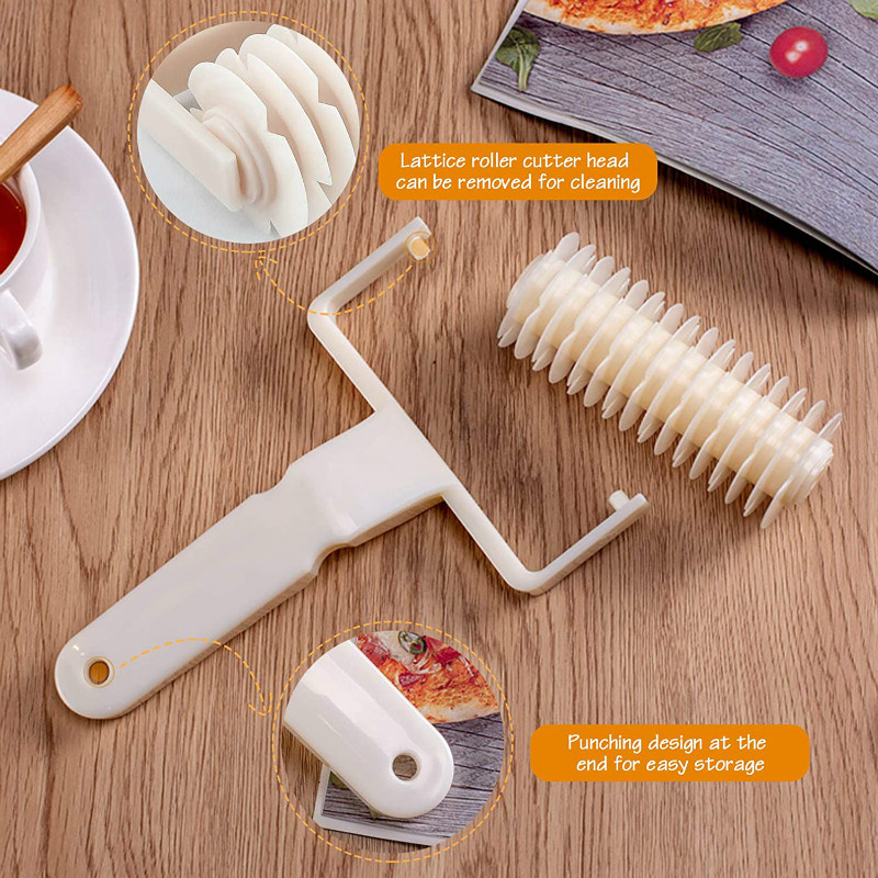JOSMOMO Cookie Pie Pizza Cutter Pastry Tool Dụng cụ nướng bánh Dập nổi Bột Con lăn Lưới Thủ công Dụng cụ nấu ăn Kích thước lớn Cán mì Tiện ích
