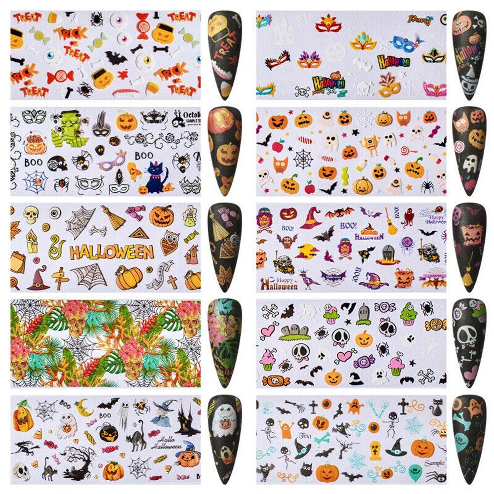 Set 10 Sticker Dán Móng Nghệ Thuật Họa Tiết Bầu Trời Sao Holographic