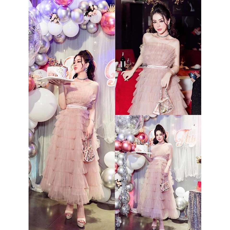 Đầm Hồng công chúa lưới phố tầng ( Clip thật ) | BigBuy360 - bigbuy360.vn