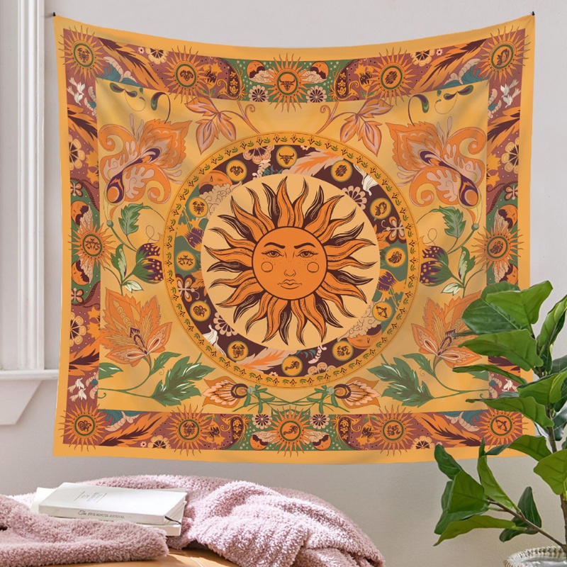 Thảm Treo Tường In Hình Thiên Văn Mặt Trăng Ngôi Sao Trang Trí Nhà Cửa