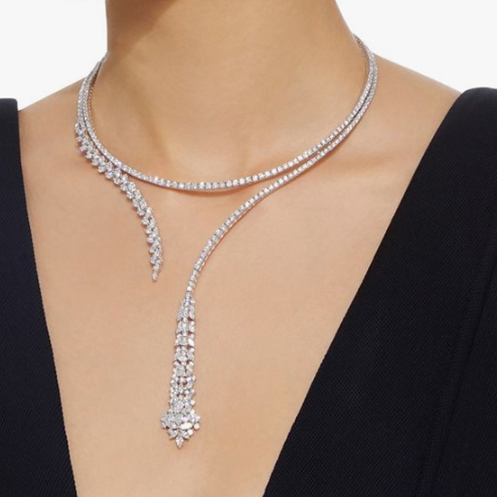 Vòng cổ Mặt Hình Chữ Thập Đính Đá Zircon Đơn Giản Thời Trang Cho Nữ