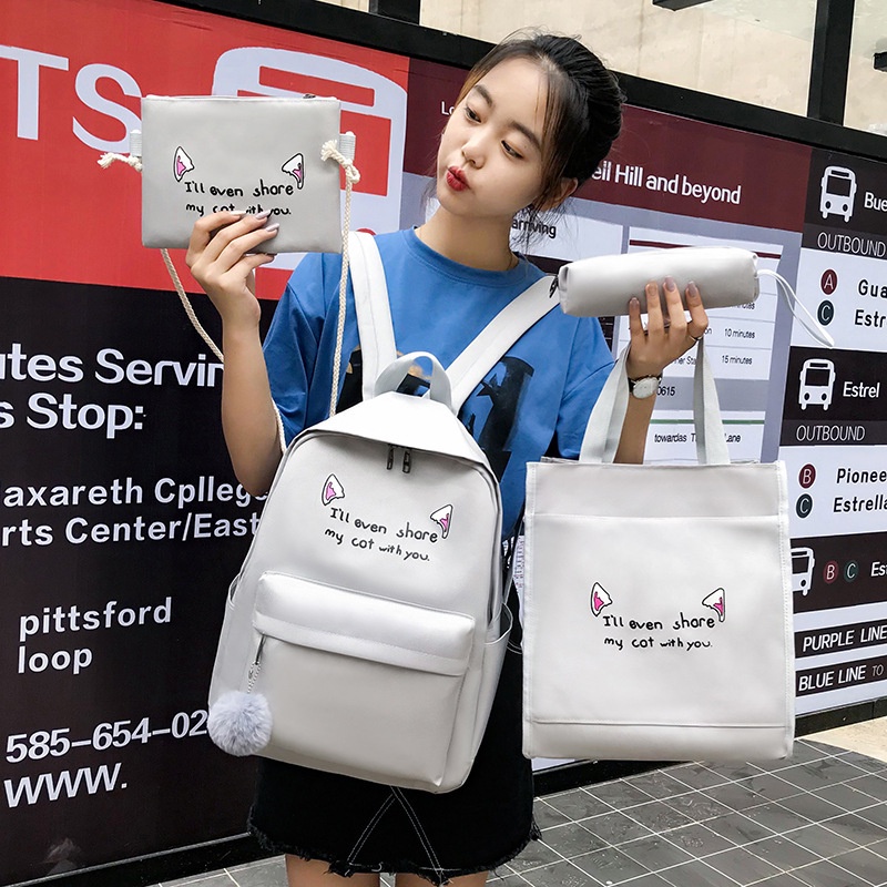 Bộ balo vải dù kiểu dáng Hàn Quốc cho sinh viên học sinh - phù hợp đi học, đựng laptop, đi chơi, du lịch