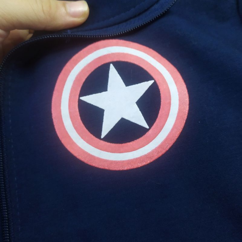 Áo khoác nỉ 2hand hiệu Marvel xanh than tặng kèm quần