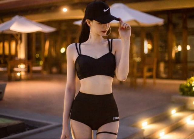 Bikini đi biển 3 mảnh, áo croptop quần cạp cao, hot hit | BigBuy360 - bigbuy360.vn