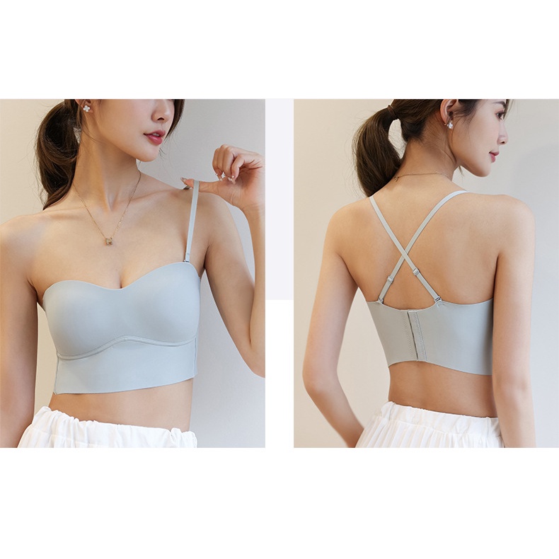 Mới Áo Ngực Ống Không Dây Không Đường May Có Đệm Nâng Ngực Tháo Rời Được