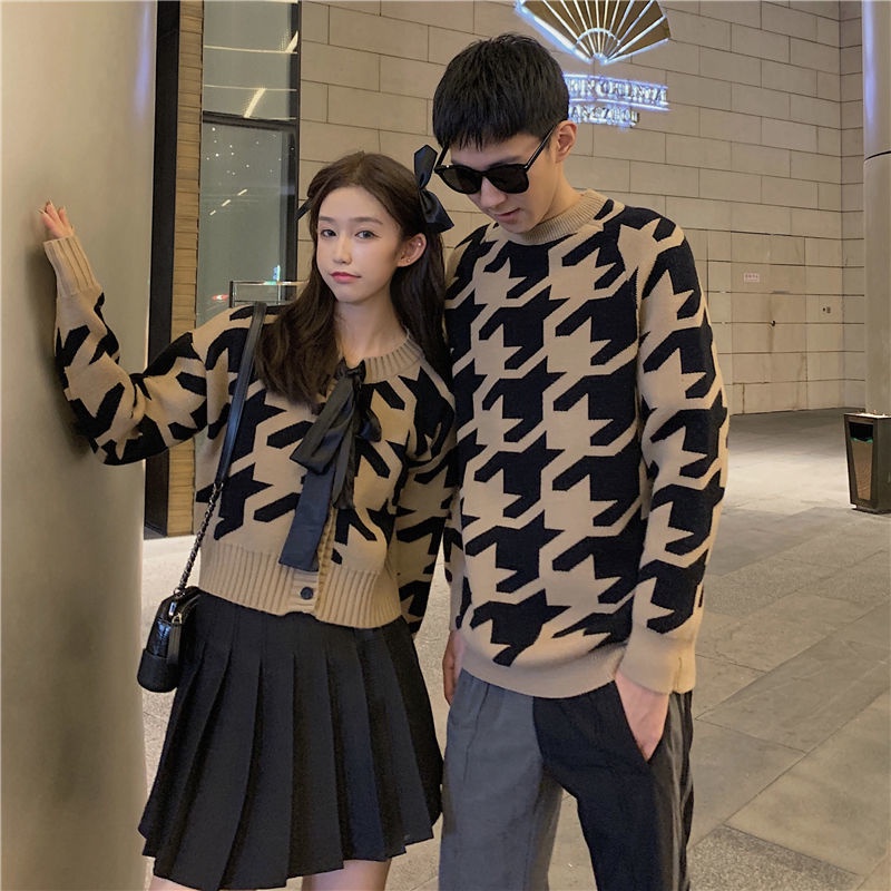 Áo Khoác Len Cardigan Cổ Tròn Dáng Rộng Siêu Hot Cho Cặp Đôi/Cặp Đôi