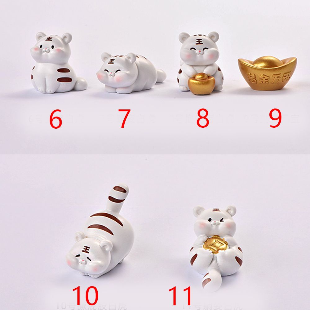 Vật trang trí hình con hổ may mắn màu vàng mini để bàn trang trí nhà cửa dịp năm mới