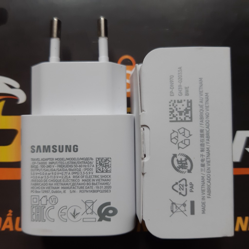 Bộ Sạc Nhanh Samsung 25W Chính Hãng 100% Cho Note 10, Note 20. Tiết Kiệm Thời Gian Sạc, Bảo Vệ Máy Và Pin