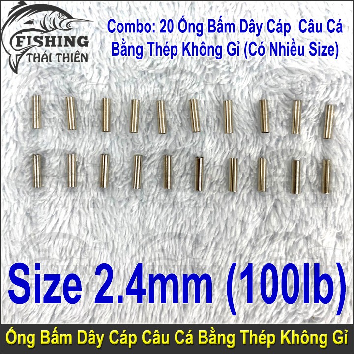 Combo 20 Đầu Ống Bấm Dây Cáp Câu Cá Pioner Bằng Thép Không Gỉ Chuyên Dùng Bấm Đầu Dây Cáp Làm Thẻo Câu Cá