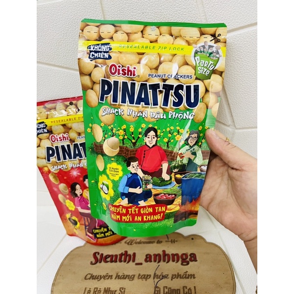 Snack Nhân Đậu Phộng Oishi Pinattsu Vị Mực Cay/Vị Cốt Dừa 95G