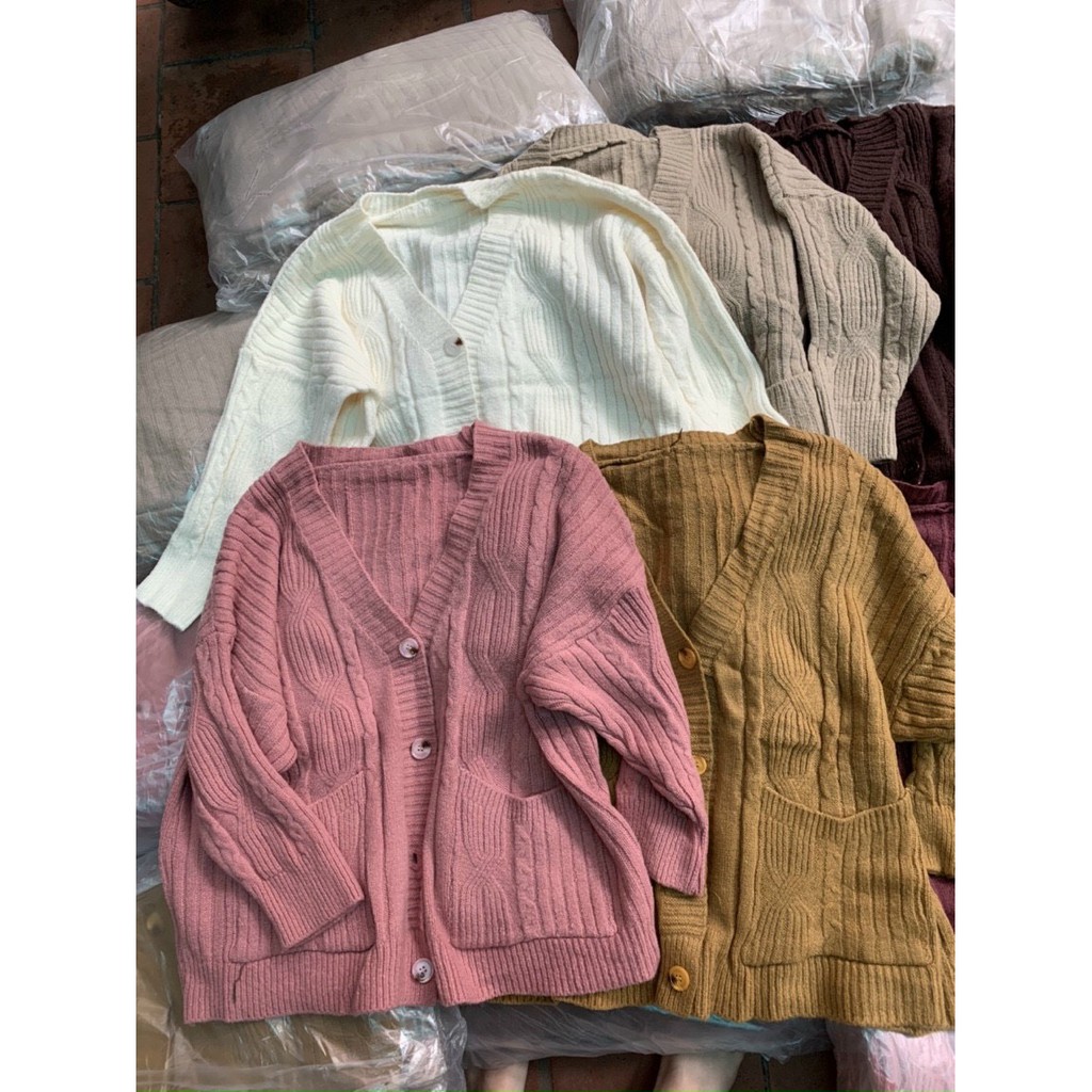 ÁO LEN CARDIGAN VẶN THỪNG FORM RỘNG OVERSIZE SIÊU HOT