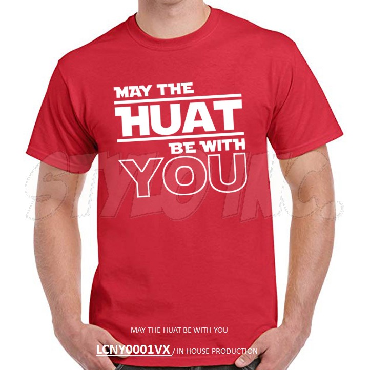 GuchenCX 's Shop lcny0001vx may the huat be with you x starwars cny Áo thun đồ họa 100% cotton, áo t