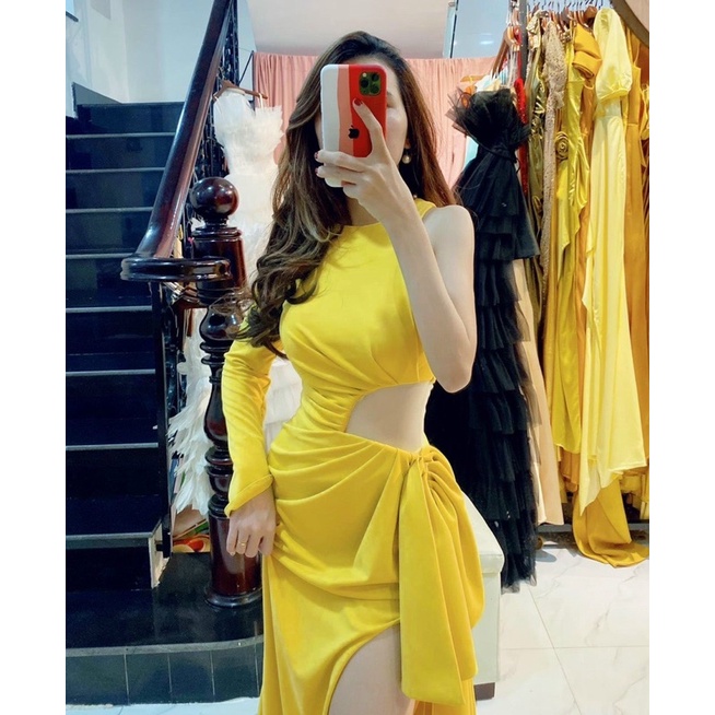 Đầm maxi body tay dài khoét eo siêu xinh TRIPBLE T DRESS - size S/M/L - MS203Y