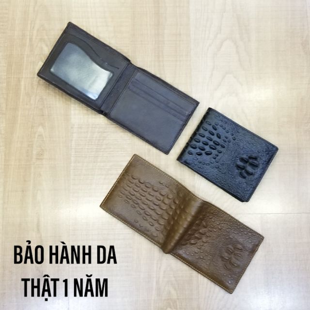 Ví da bò thật dập vân cá sấu