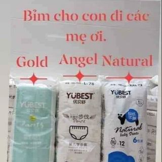 Bỉm YUBEST Angel / Gold / Natural/ core quần / dán đủ size S132, S90, M108, M84, L78, XL72,xxl66