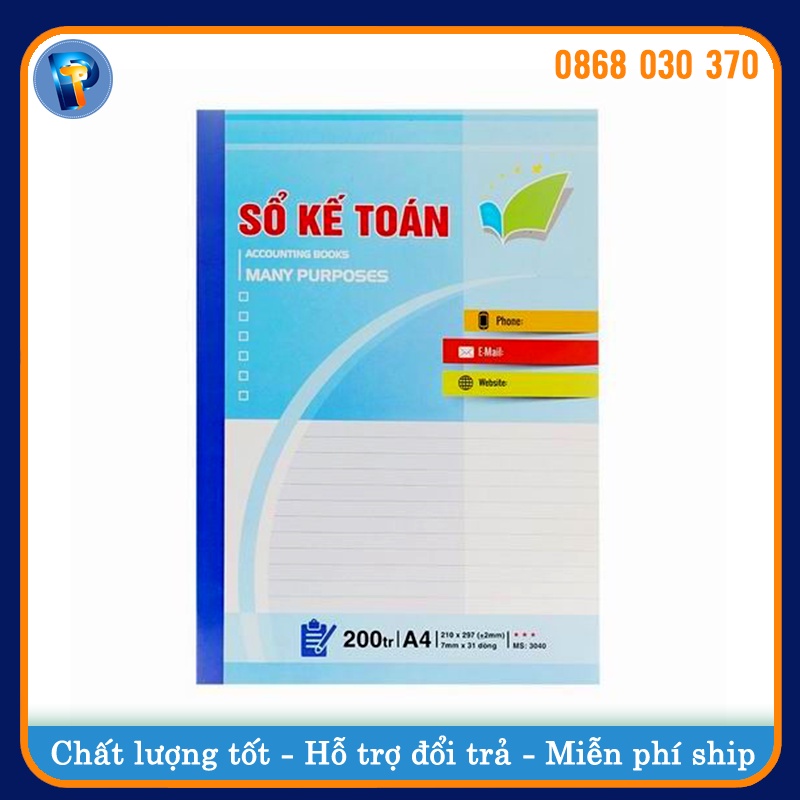 Sổ A4, Sổ Kế Toán Tổng Hợp 200 Trang